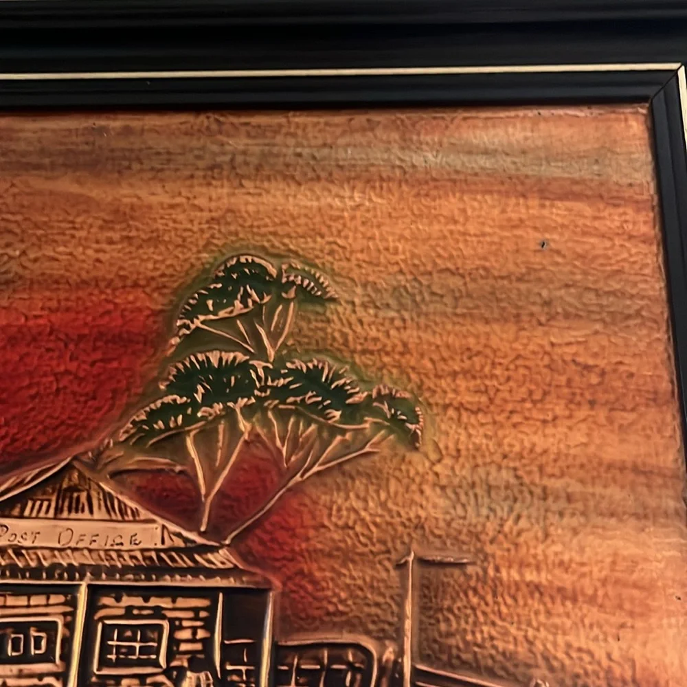 Vintage Copper craft 3D Wall Art in vintage frame Copper Metalware Plaques - Picture 8 of 12